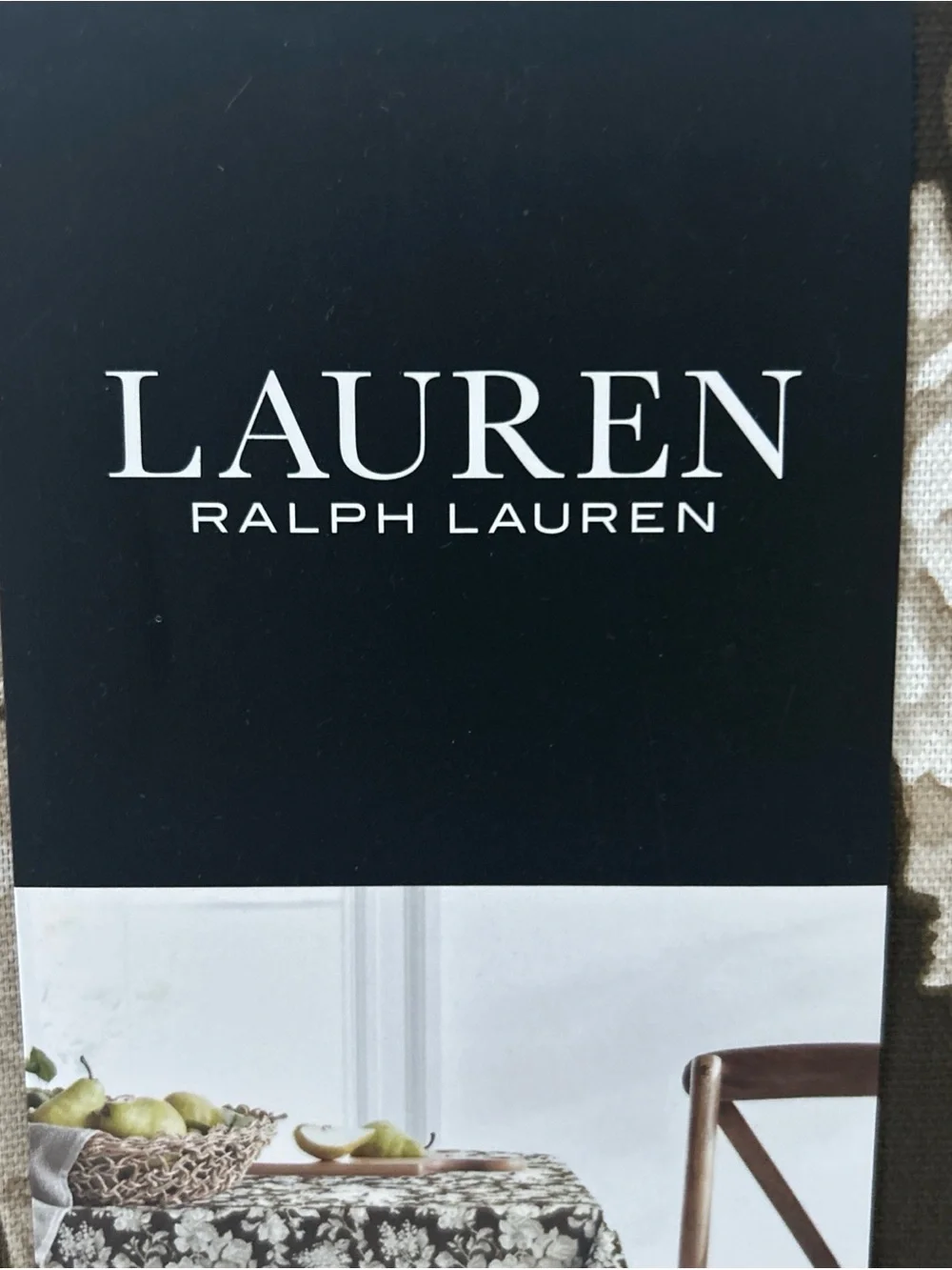 Lauren Ralph Lauren Fall Elegant Brown and Cream Floral Tablecloth 60” X 120”